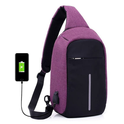 Small Anti-theft Chest Bag With USB Charging Port For Men