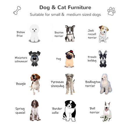 Wicker Dog House Raised Rattan Puppy Bed Cat Shelter for Indoor