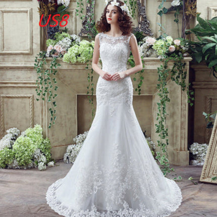 Bride Trailing Wedding Dress sexy Lace Mermaid Wedding DressW
