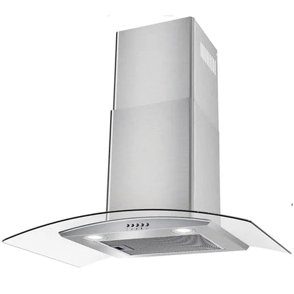 30" Wall Mount Range Hood 450CFM Tempered Glass Vented 3-Speed Fan