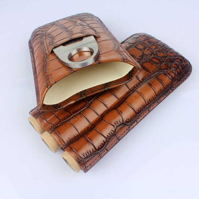 Genuine Crocodile Skin Cigar Case
