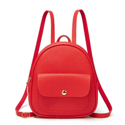 Solid Color Fashion Small Backpack For Women