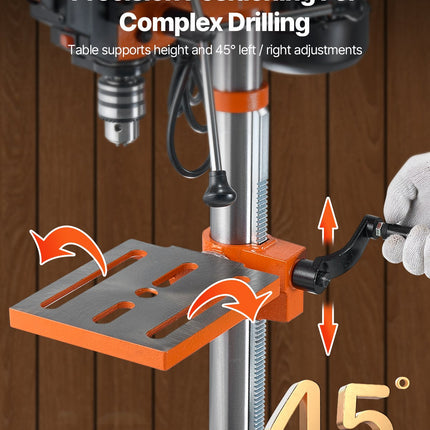 10'' 5-Speed Benchtop Drill Press Cast Iron Drill Press 3.2A
