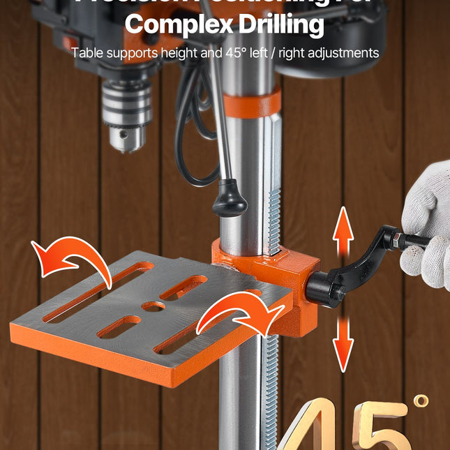 10'' 5-Speed Benchtop Drill Press Cast Iron Drill Press 3.2A