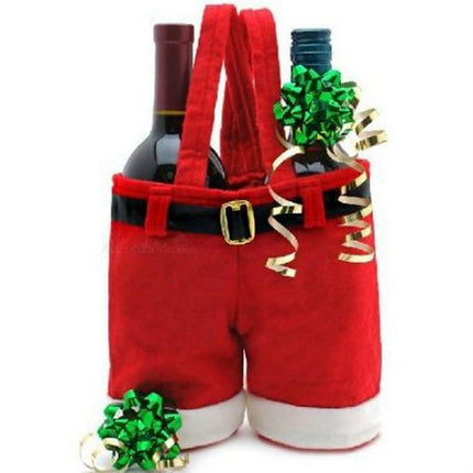 Wool Fabric Merry Christmas Gifts Santa Pants Christmas Candy Gift Bag