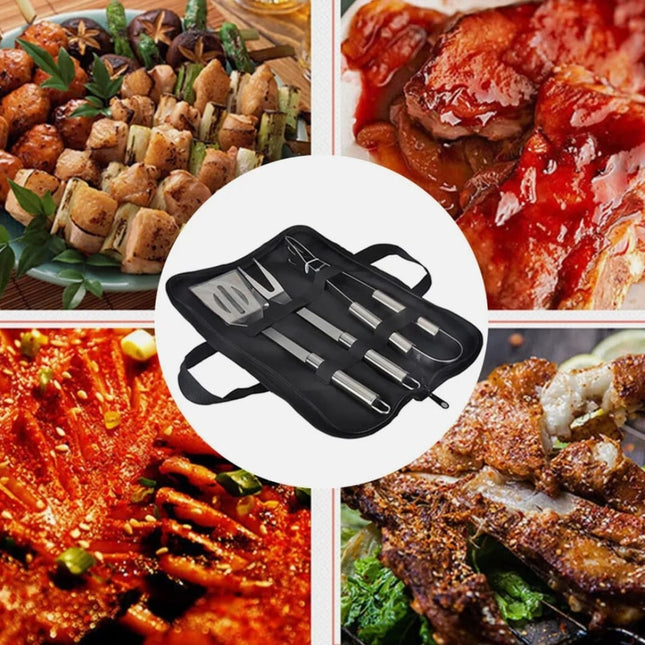 3 PCS Stainless Steel BBQ Grill Utensils Set