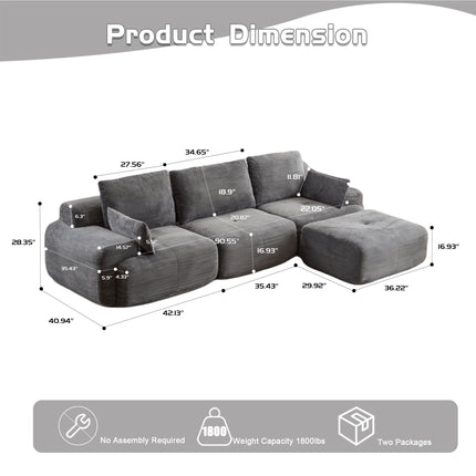 Modern Memory Foam Compressed Sofa,Large Sectional Couches For Living
