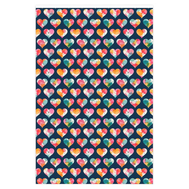 Tie Die Heart  Wrapping Paper | Tie Die Wrapping Paper  | Boho  Wrap |
