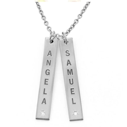 Personalized Vertical Necklace, Mother's Day Gift