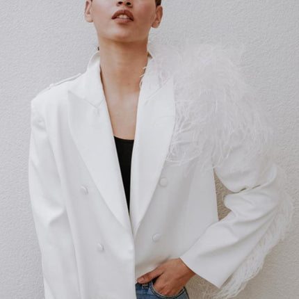 Lydia Ostrich Feather Blazer