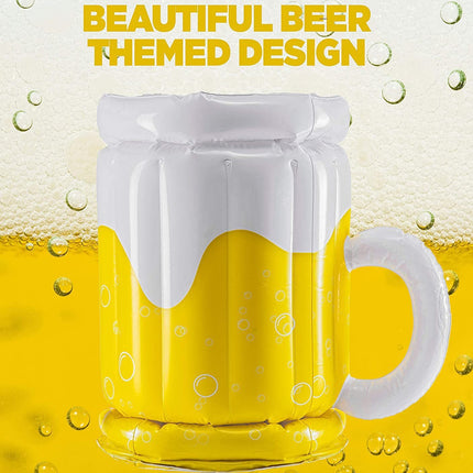 Large Inflatable Beer Mug Cooler Pool Float Drink Cooler