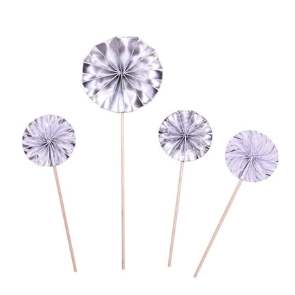 4Pcs/lot Mini Paper Fan Cake Topper Cupcake