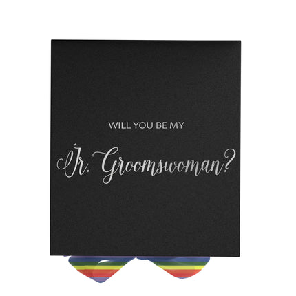 Will You Be My Jr Groomswoman? Proposal Box black - No Border -