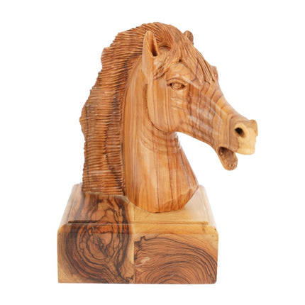 Handgeschnitzter Pferdekopf aus Olivenholz (klein) – Exklusive