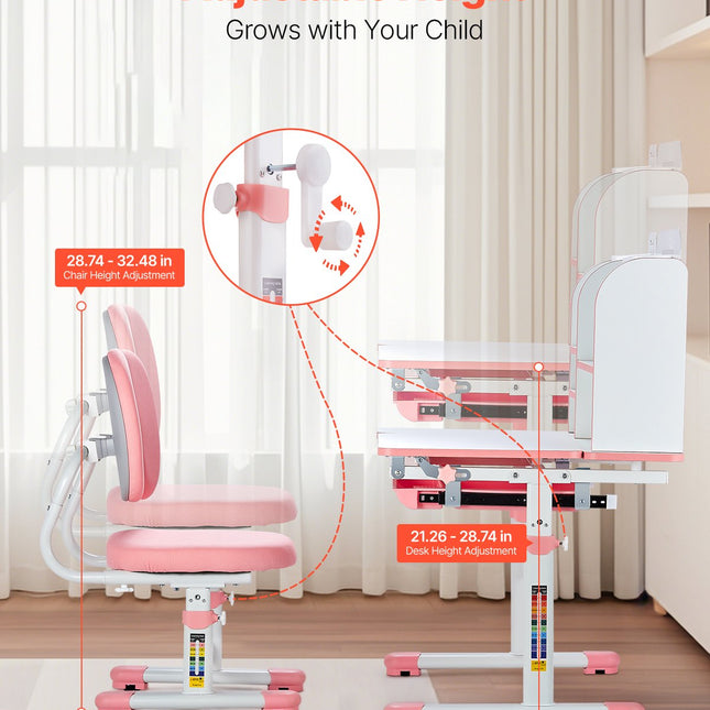 Kids Study Chair And Desk Set, Study Desk And Chair For Kids With