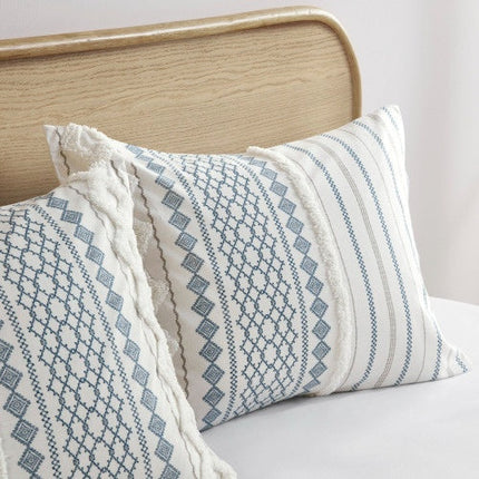 King Cal King Cotton Printed Duvet Cover Set With Chenille