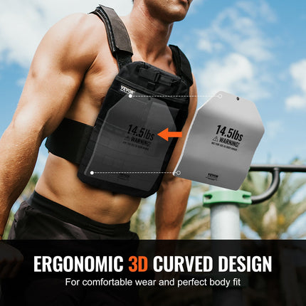 Curved Weight Vest Plates, 14.5 LB Pairs, Premium Steel Weighted
