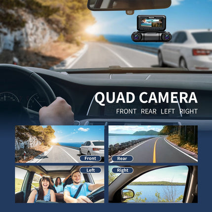Hainatech 360 Degree View 4 Channel Dash Cam Front And Rear Inside