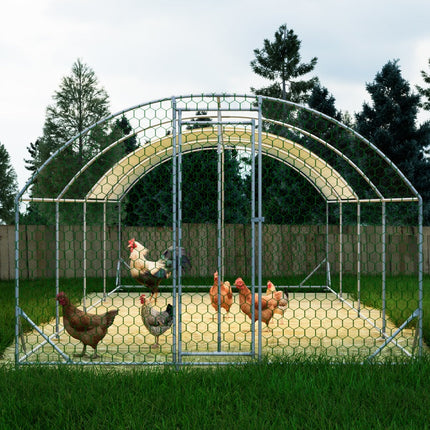 26'x9'x6'Large Metal Chicken Coop,Walk-in Poultry Cage,Chicken Run