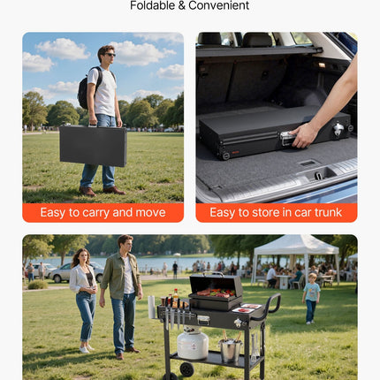 Outdoor Grill Cart, 31.0 X 17.0 Inch Tabletop Size Grilling Table,