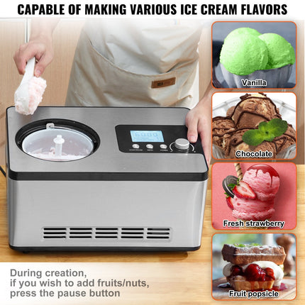 Automatic Ice Cream Maker With Built-in Compressor, 2 Quart No