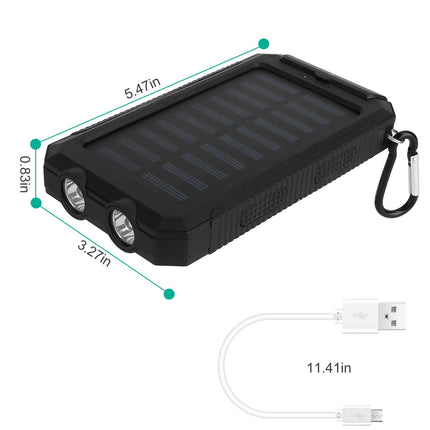 1Pc 1W MAh Solar Power Bank External Battery Pack Dual USB Interface