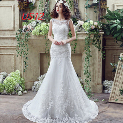 Bride Trailing Wedding Dress sexy Lace Mermaid Wedding DressW