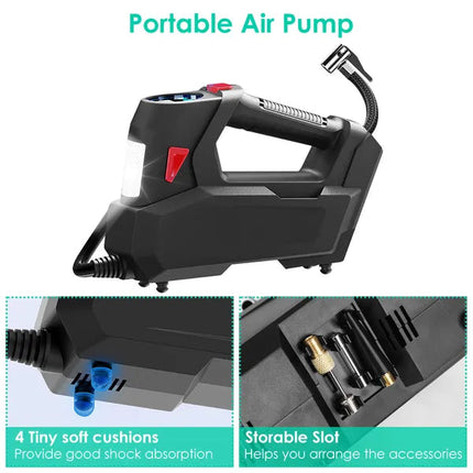 Portable Tire Inflator 120 PSI Maximum 90W Powered Tire Pump With