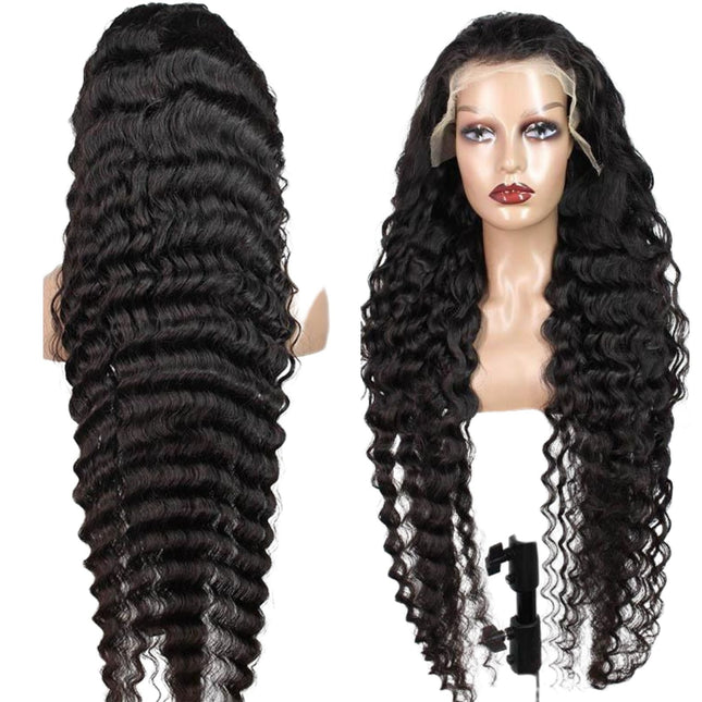 13x4 HD Transparent Lace Frontal Loose Deep Wave Human Hair Wigs 200%