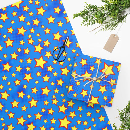 Blue Star Wrapping Paper