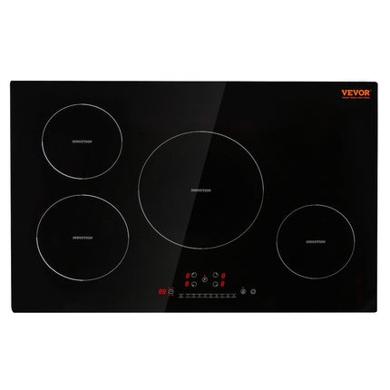 Electric Cooktop, 4 Burners, 30 Induction Stove Top, Built-in Magnetic
