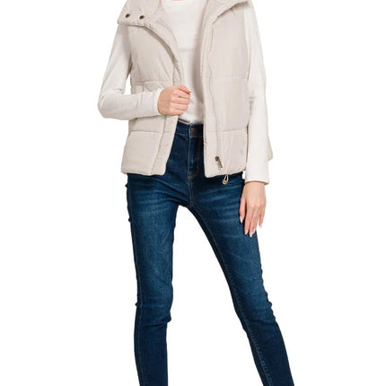 Zenana High Neck Zip-Up Vest Coat