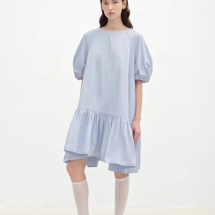 "Ailande" round neck puff sleeve temperament dress for women summer