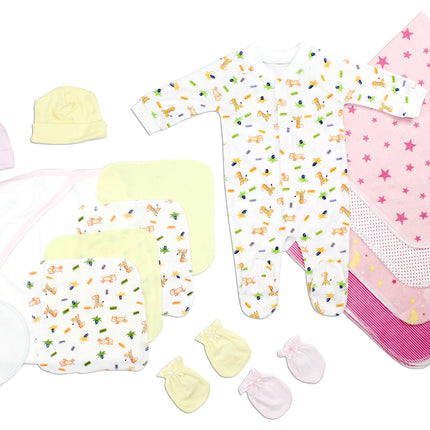Bambini Newborn Baby Girls 17 Pc Layette Baby Shower Gift Set