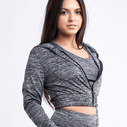 JupiterGear Athletic Zip-Up Crop Hoodie Jacket