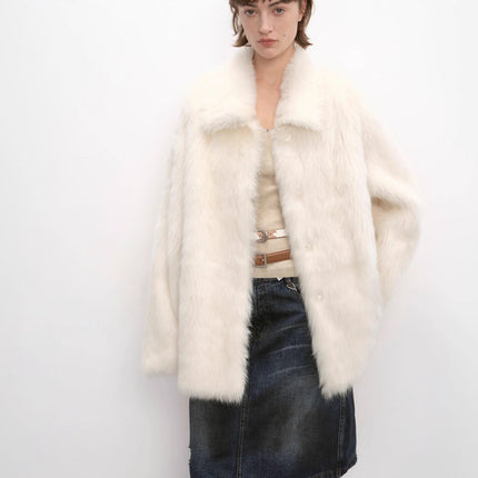 "Autumn Exclusive" Imported Toscana Shearing short lapel fur coat