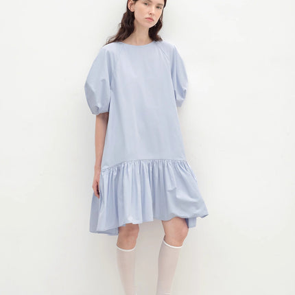 "Ailande" round neck puff sleeve temperament dress for women summer