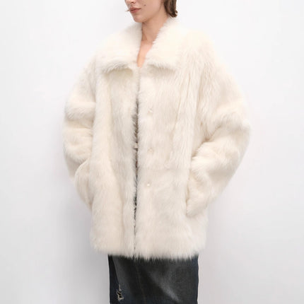 "Autumn Exclusive" Imported Toscana Shearing short lapel fur coat