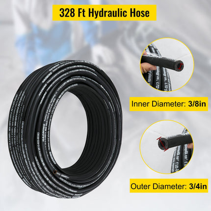 Hydraulic Hose 328 Feet Rubber Hydraulic Hoses With 2 High-Tensile