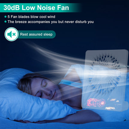 Portable Desk Fan USB Rechargeable Table Cooling Fan Quiet 5 Blades