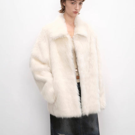 "Autumn Exclusive" Imported Toscana Shearing short lapel fur coat