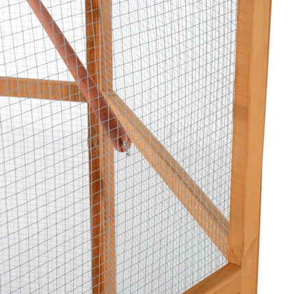 69" Wooden Hexagonal Outdoor Aviary Flight Bird Cage With Covered