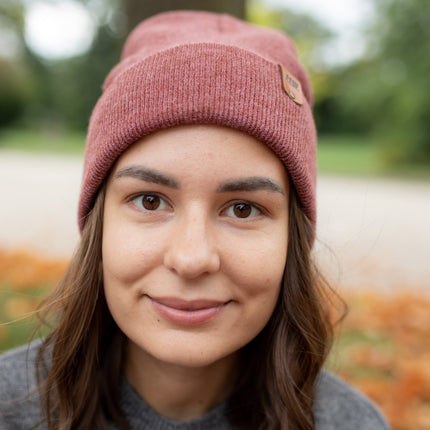 HAAKWEAR Knit Cuffed Beanie - Rusty Burgundy