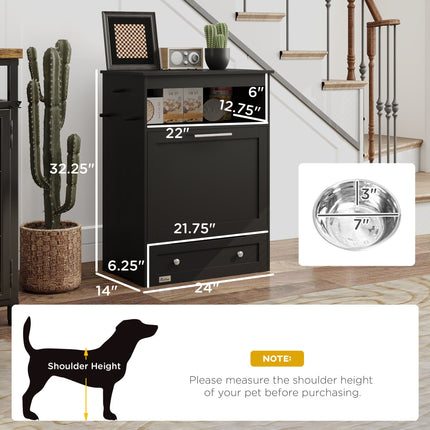Pet Feeder Station Storage Cabinet, Dog Food Storage Container with