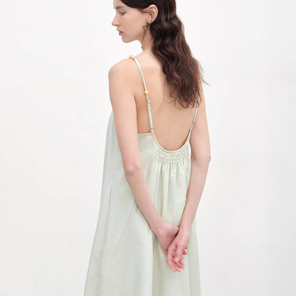 "Island Walk" Cotton Beaded Sling Dress