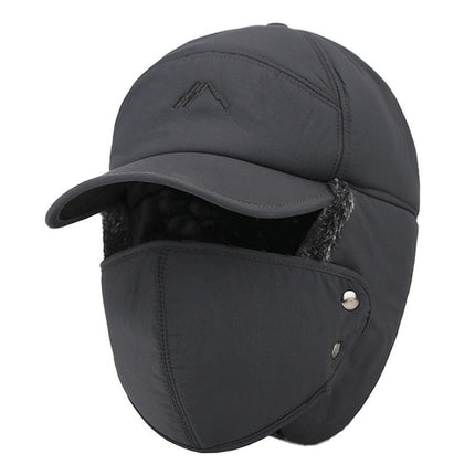 Men's Ear Protection Face Bomber Hats Thicker Plus Velvet Warm Women
