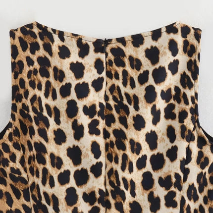 Leopard Print Sleeveless : Mini Dress