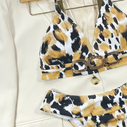Animal Print Halter Neck: Bikini Set