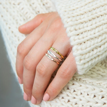 Tiny Name Ring - Minimalist Ring - delicate ring