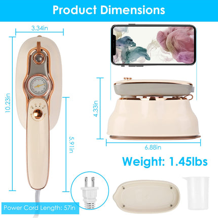 1Pc 1200W Foldable Handheld Clothes Iron Steamer With Wet Dry Ironing